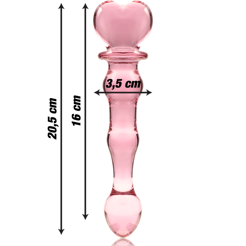 NEBULA SERIES BY IBIZA - MODEL 21 DILDO BOROSILICATE GLASS CLEAR 20.5 CM -O- 3.5 CM