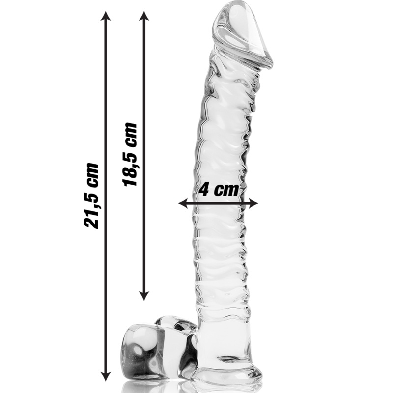 NEBULA SERIES BY IBIZA - MODEL 23 DILDO BOROSILICATE GLASS CLEAR 21.5 CM -O- 4 CM