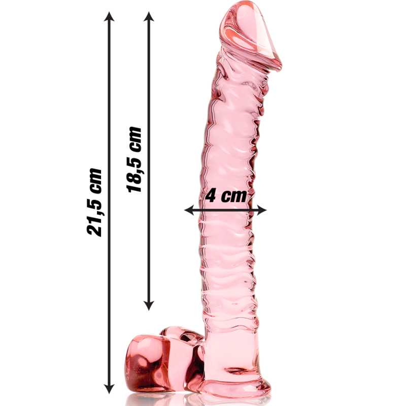 SERIE NEBULA BY IBIZA - MODELLO 23 DILDO VETRO BOROSILICATO TRASPARENTE 21,5 CM -O- 4 CM