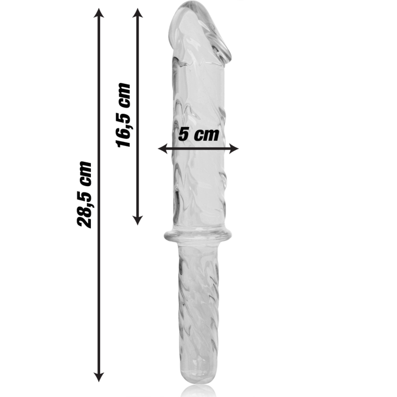 NEBULA SERIE VON IBIZA - MODELL 24 DILDO BOROSILIKATGLAS KLAR 28,5 CM -O- 5 CM