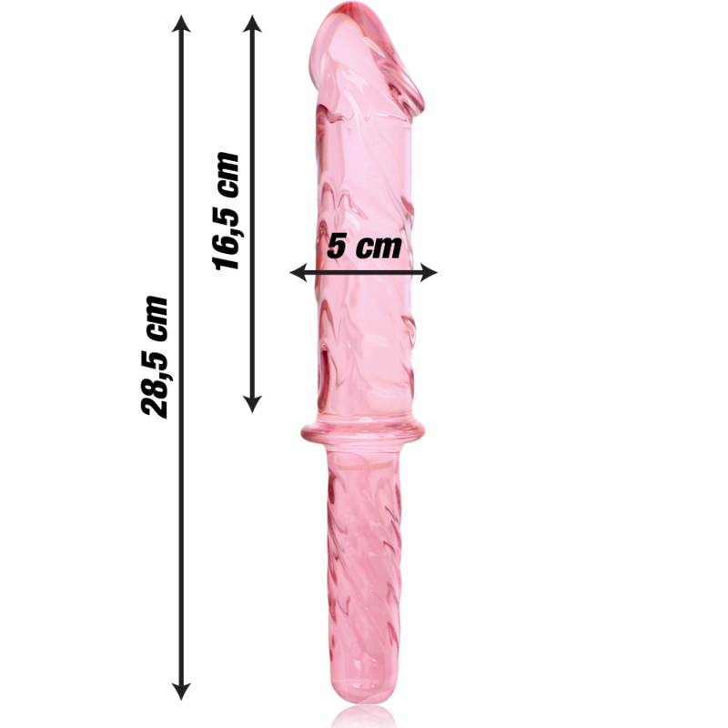 NEBULA SERIES BY IBIZA - MODEL 24 DILDO BOROSILICATE GLASS CLEAR 28.5 CM -O- 5 CM