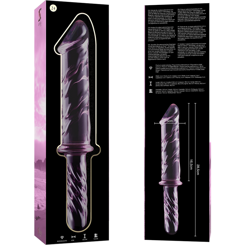 NEBULA SERIE VON IBIZA - MODELL 24 DILDO BOROSILIKATGLAS KLAR 28,5 CM -O- 5 CM