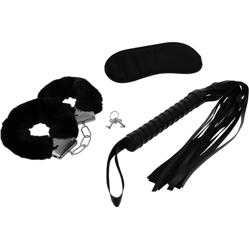 INTENSO - FETISH EROTIC PLAYSET 1 CON MANETTE, MASCHERA CIECA E FLOGGER