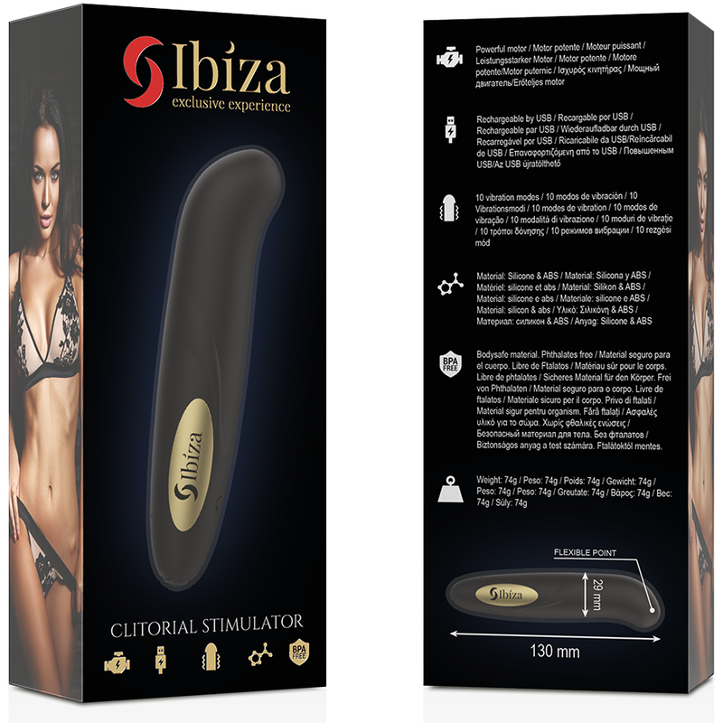 IBIZA - CLIT STIMULATOR USB-LADEGERÄT 10 VIBRATIONSMODI GOLDEN 13 X 2,9