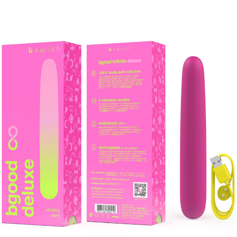 B SWISH - BGOOD INFINITE DELUXE VIBRATORE RICARICABILE SILICONE ROSA