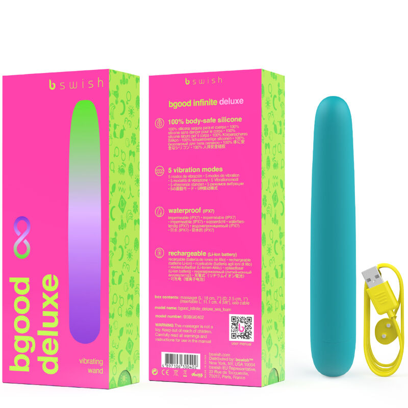 B SWISH - BGOOD INFINITE DELUXE WIEDERAUFLADBARER VIBRATOR AUS BLAUEM SILIKON