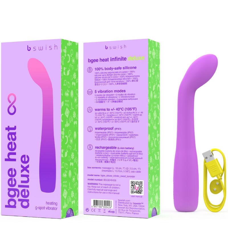 B SWISH - BGEE HEAT INFINITE DELUXE WIEDERAUFLADBARER VIBRATOR AUS LAVENDELSILIKON