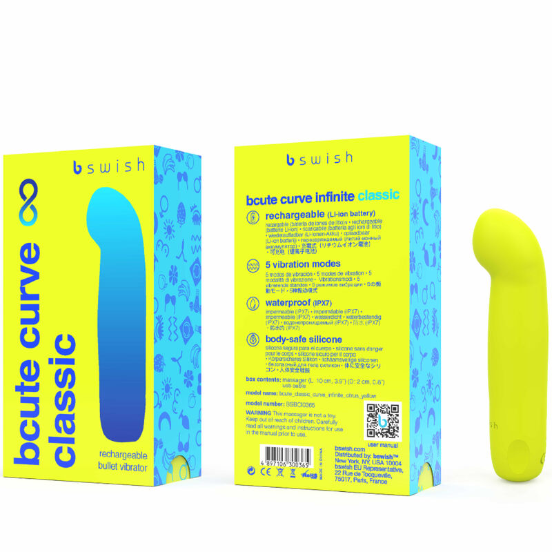 B SWISH - BCUTE CURVE INFINITE CLASSIC VIBRATORE SILICONE RICARICABILE GIALLO