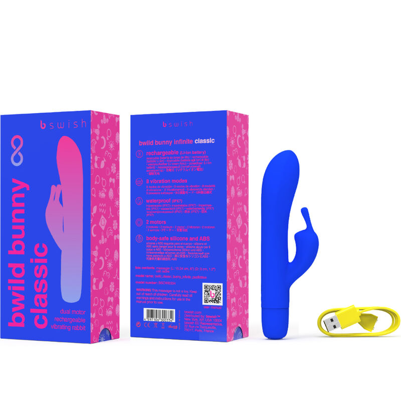 B SWISH - BWILD BUNNY INFINITE CLASSIC VIBRATORE RICARICABILE SILICONE BLU