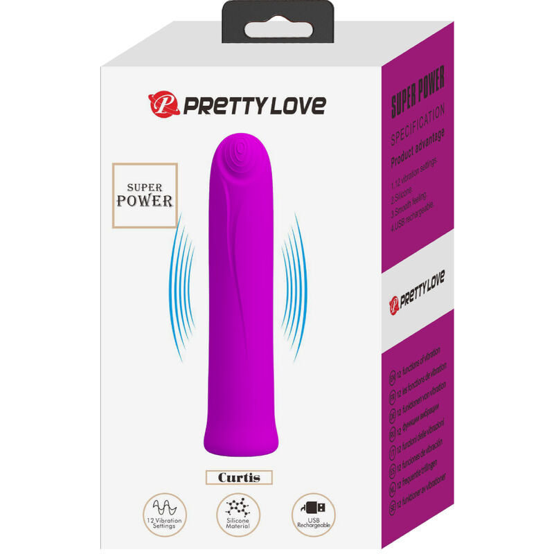 PRETTY LOVE - CURTIS MINI SUPER POWER VIBRATOR 12 VIOLETT-SILIKON-VIBRATIONEN