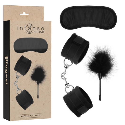 INTENSO - FETISH EROTIC PLAYSET 2 CON MANETTE, MASCHERA CIECA E SOLLETICO