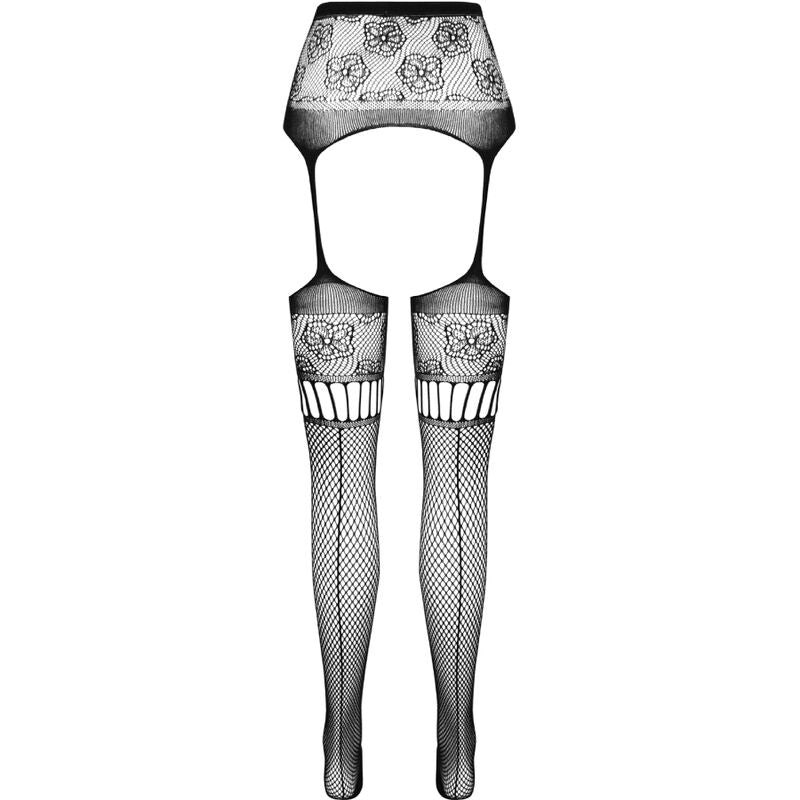 PASSION - S030 TIGHTS WITH BLACK GARTER ONE SIZE