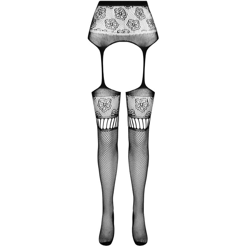 PASSION - S030 TIGHTS WITH BLACK GARTER ONE SIZE