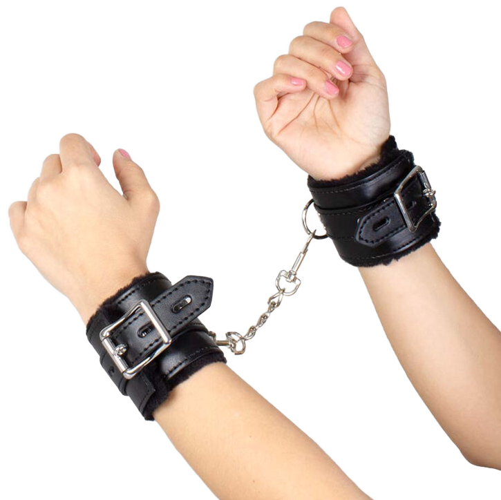 SECRETPLAY - SCHWARZE BONDAGE-HANDSCHELLEN, BDSM-KOLLEKTION