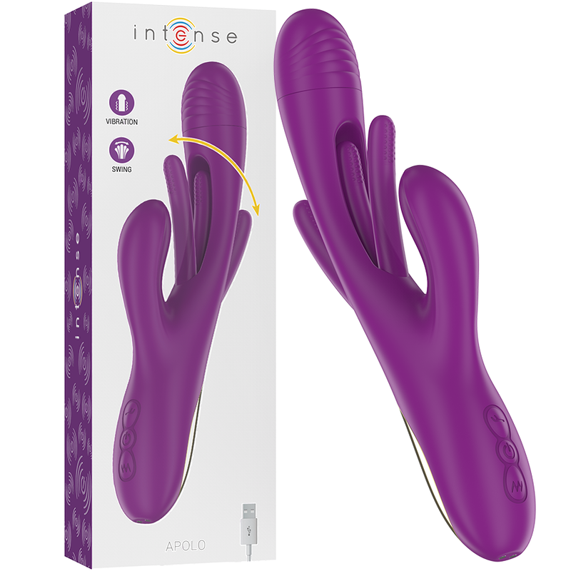 INTENSE - APOLO VIBRATORE MULTIFUNZIONE RICARICABILE 7 VIBRAZIONI CON MOVIMENTO OSCILLANTE VIOLA