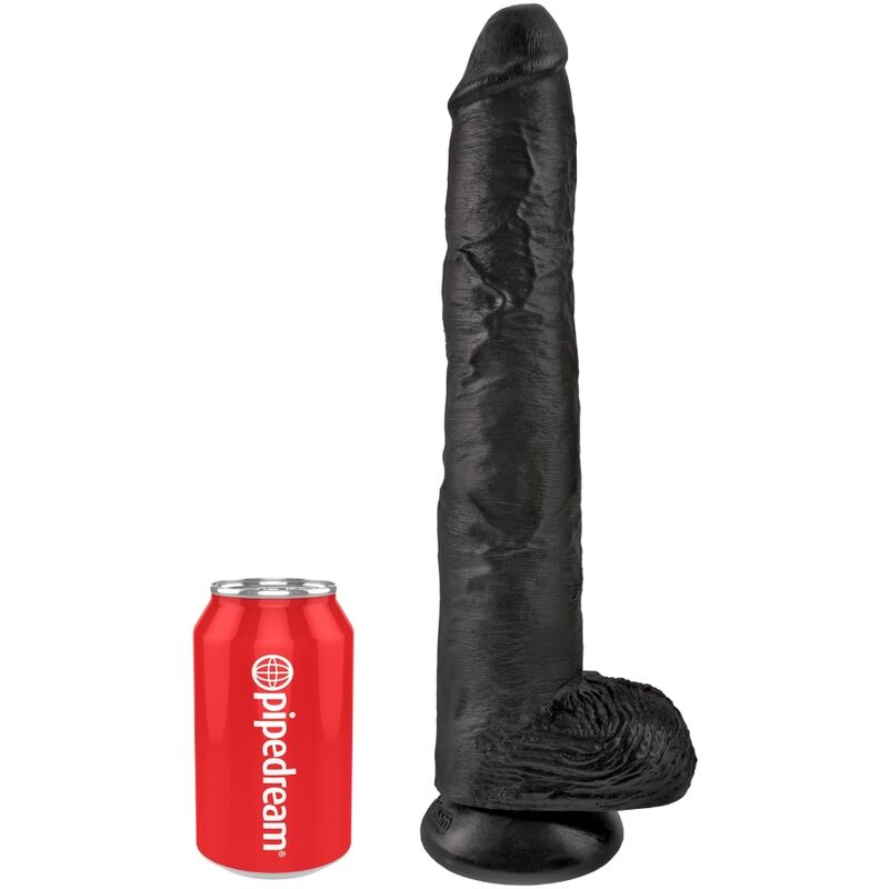 KING COCK - PENE REALISTICO CON PALLE 30,5 CM NERO