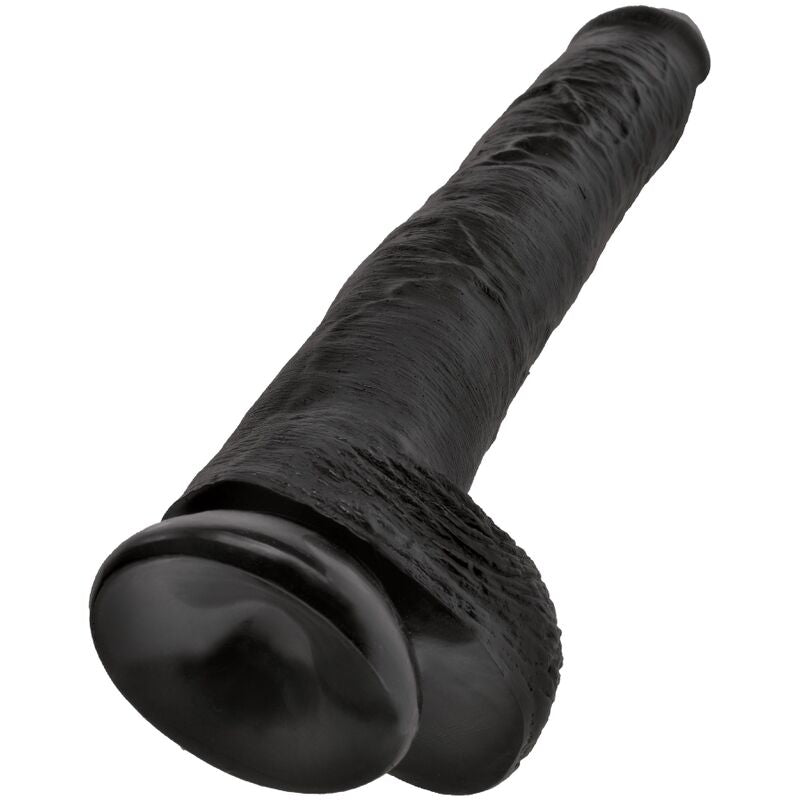 KING COCK - PENE REALISTICO CON PALLE 30,5 CM NERO