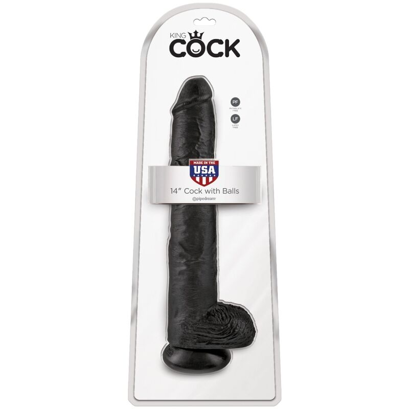 KING COCK - PENE REALISTICO CON PALLE 30,5 CM NERO