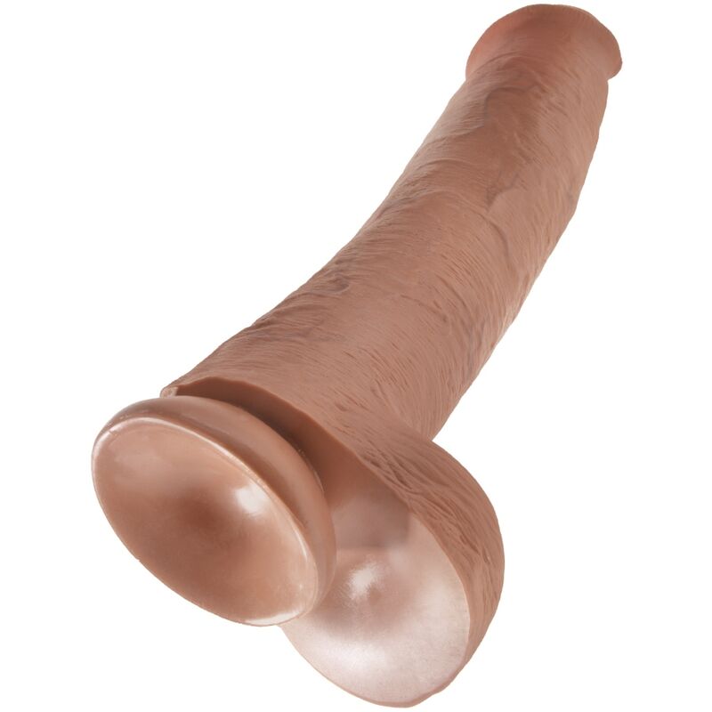 KING COCK - PENE REALISTICO CON PALLE 34,2 CM CARAMELLO