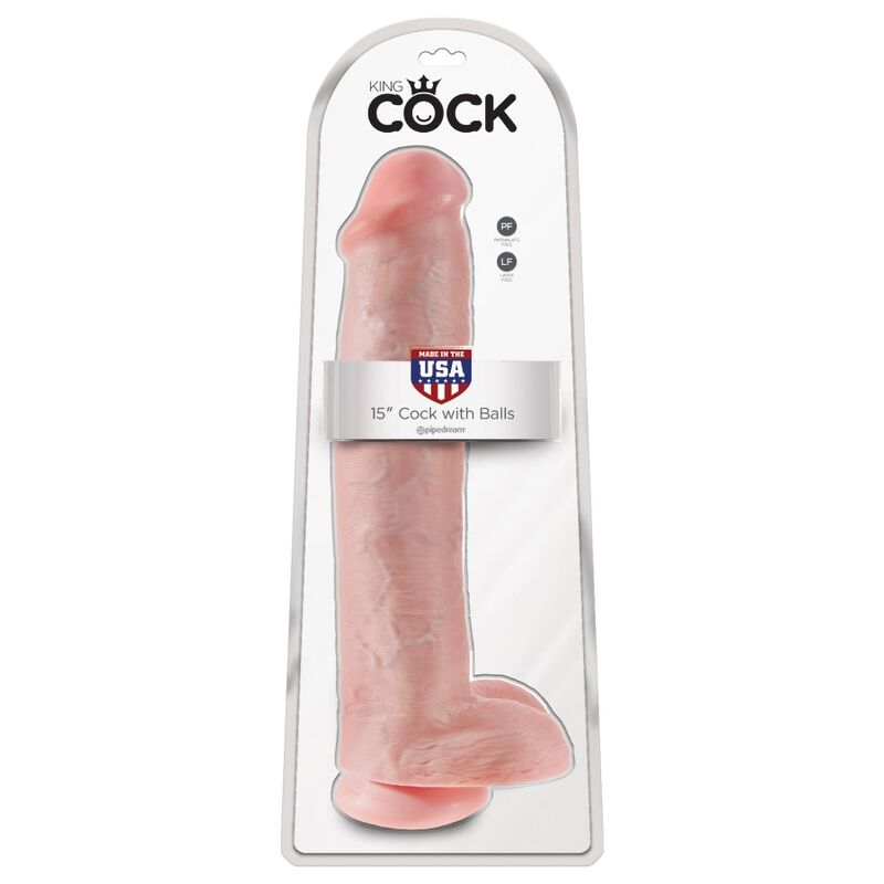 KING COCK - PENE REALISTICO CON PALLE 34,2 CM LEGGERO