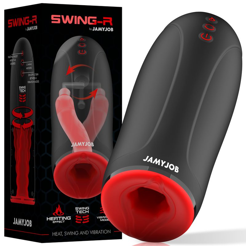 JAMYJOB - MASTURBATORE CON EFFETTO RISCALDANTE SWING-R, TECNOLOGIA SWING E VIBRAZIONE