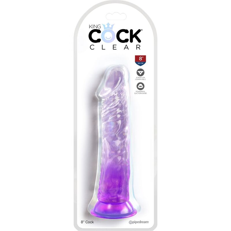 KING COCK - PENE REALISTICO TRASPARENTE 19,7 CM VIOLA