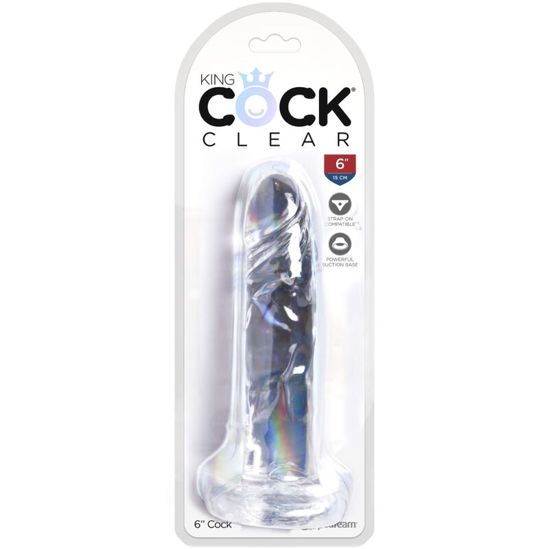 KING COCK - KLARER REALISTISCHER PENIS 15,5 CM TRANSPARENT