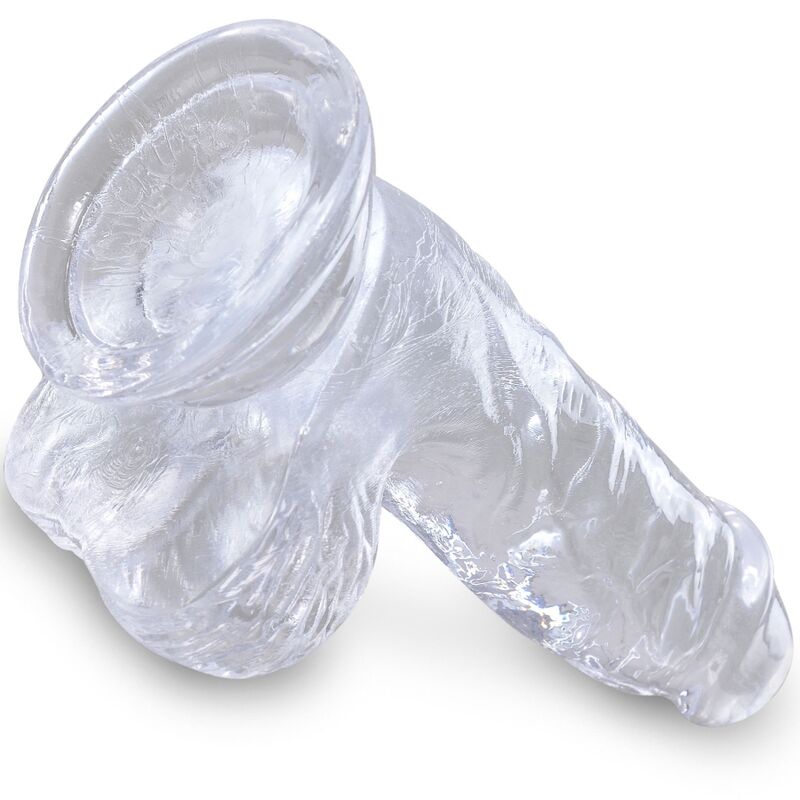 KING COCK - CLEAR REALISTIC PENIS WITH BALLS 10.1 CM TRANSPARENT