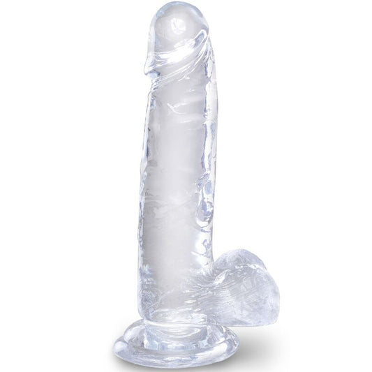 KING COCK - PENE REALISTICO TRASPARENTE CON PALLE 15,2 CM TRASPARENTE