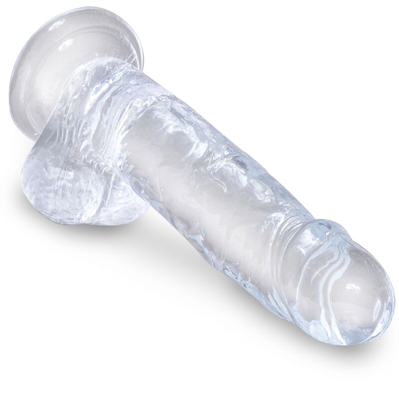 KING COCK - KLARER REALISTISCHER PENIS MIT HODEN 15,2 CM TRANSPARENT