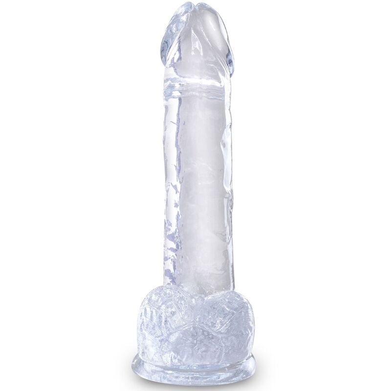 KING COCK - KLARER REALISTISCHER PENIS MIT HODEN 15,2 CM TRANSPARENT