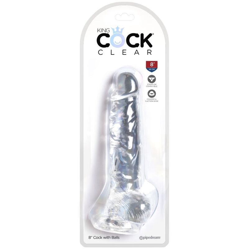 KING COCK - KLARER REALISTISCHER PENIS MIT HODEN 16,5 CM TRANSPARENT