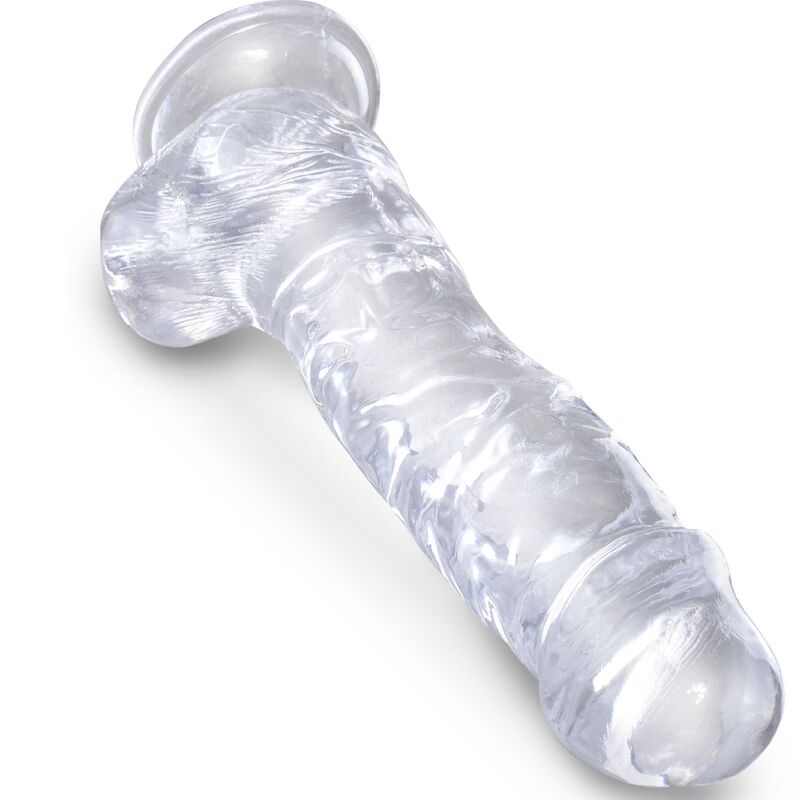 KING COCK - KLARER REALISTISCHER PENIS MIT HODEN 16,5 CM TRANSPARENT