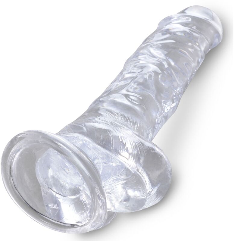 KING COCK - KLARER REALISTISCHER PENIS MIT HODEN 16,5 CM TRANSPARENT