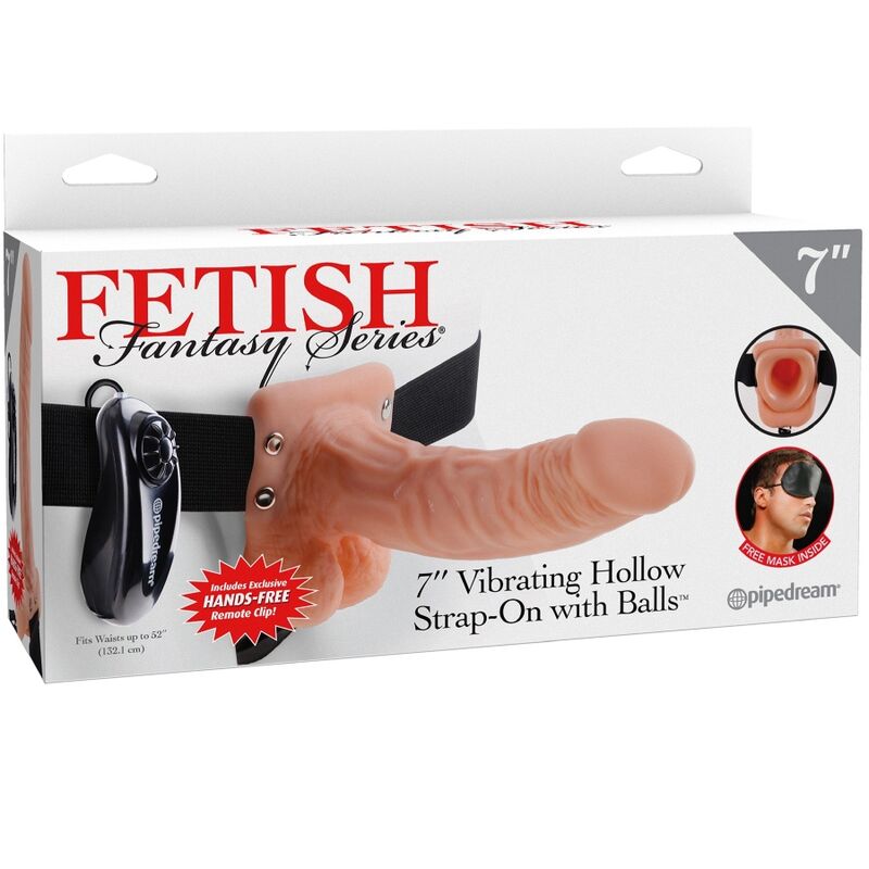 SERIE FETISH FANTASY - IMBRACATURA REGOLABILE TELECOMANDO PENE REALISTICO CON TESTICOLI 17,8 CM