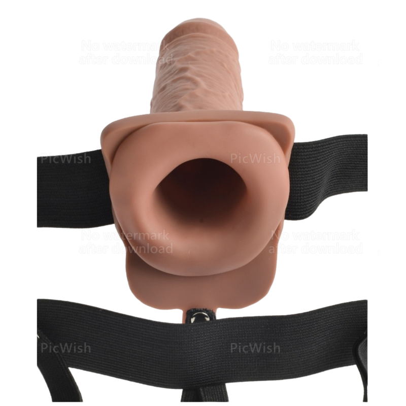 SERIE FETISH FANTASY - IMBRACATURA REGOLABILE PENE REALISTICO CON PALLE RICARICABILE E VIBRATORE 17,8 CM