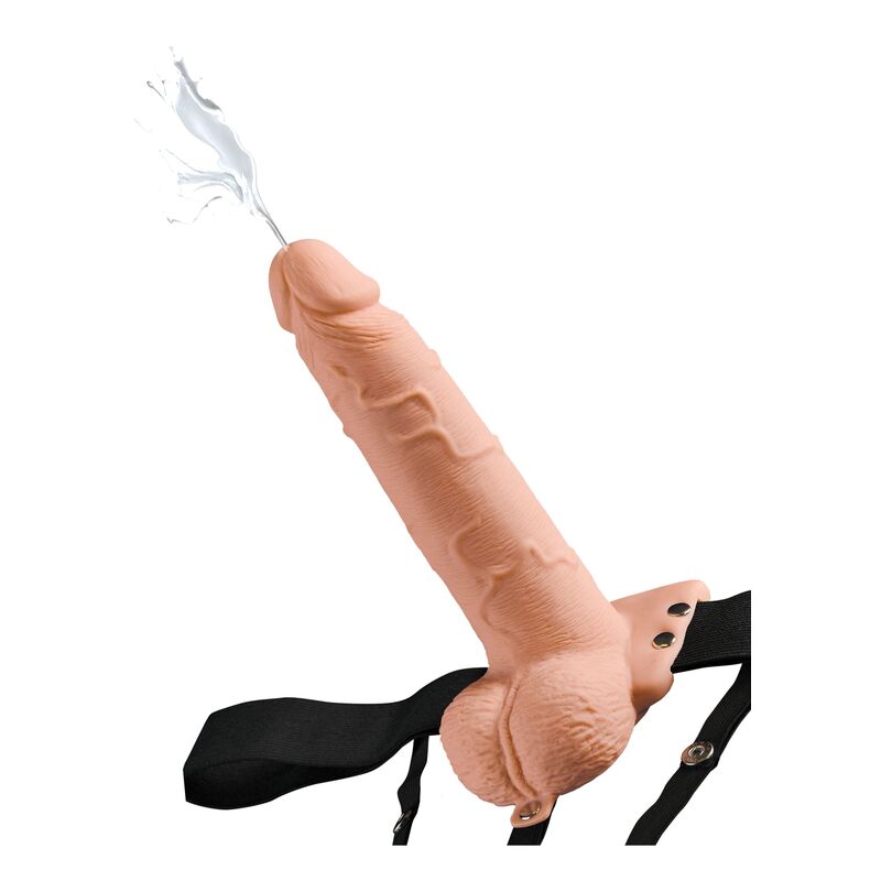 FETISH FANTASY SERIES - VERSTELLBARER HARNESS REALISTISCHER PENIS MIT SQUIRTING-HODEN 19 CM