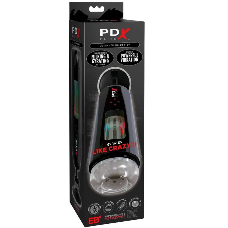 PDX ELITE - STROKER ULTIMATE MILKER 2 ROTIEREND &amp; VIBRATOR