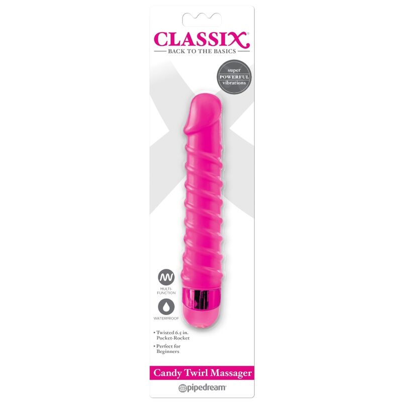 CLASSIX - CANDY TWIRL VIBRIERENDES MASSAGERGERÄT 16,5 CM ROSA
