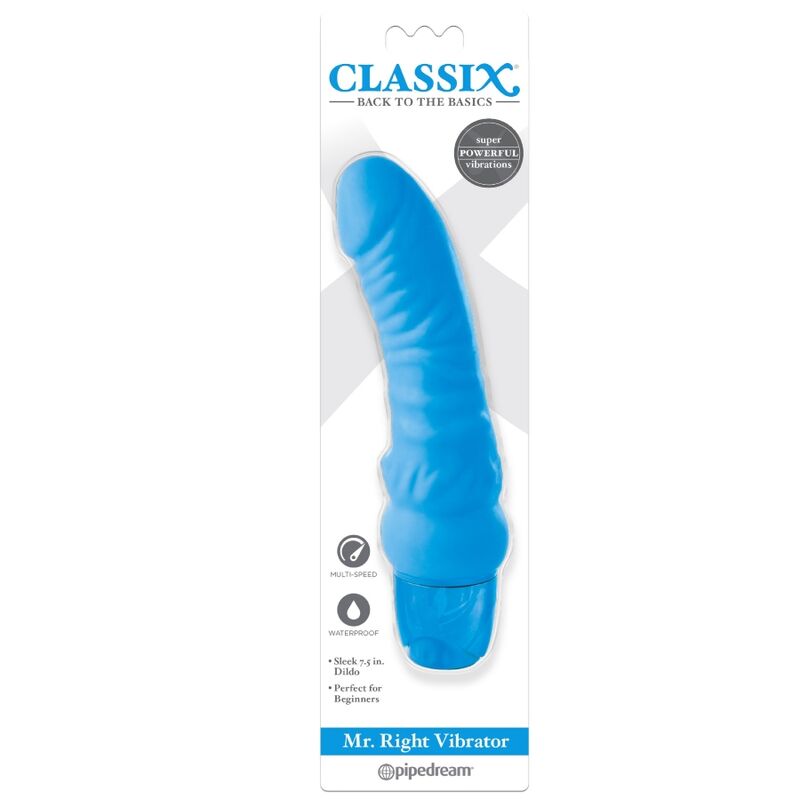 CLASSIX - DILDO VIBRANTE MR. RIGHT MULTI-VELOCITÀ 15,5 CM BLU