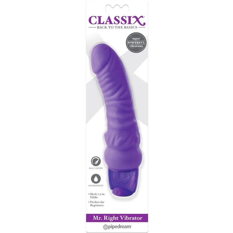 CLASSIX - DILDO VIBRANTE MR. RIGHT MULTI-VELOCITÀ 15,5 CM VIOLA