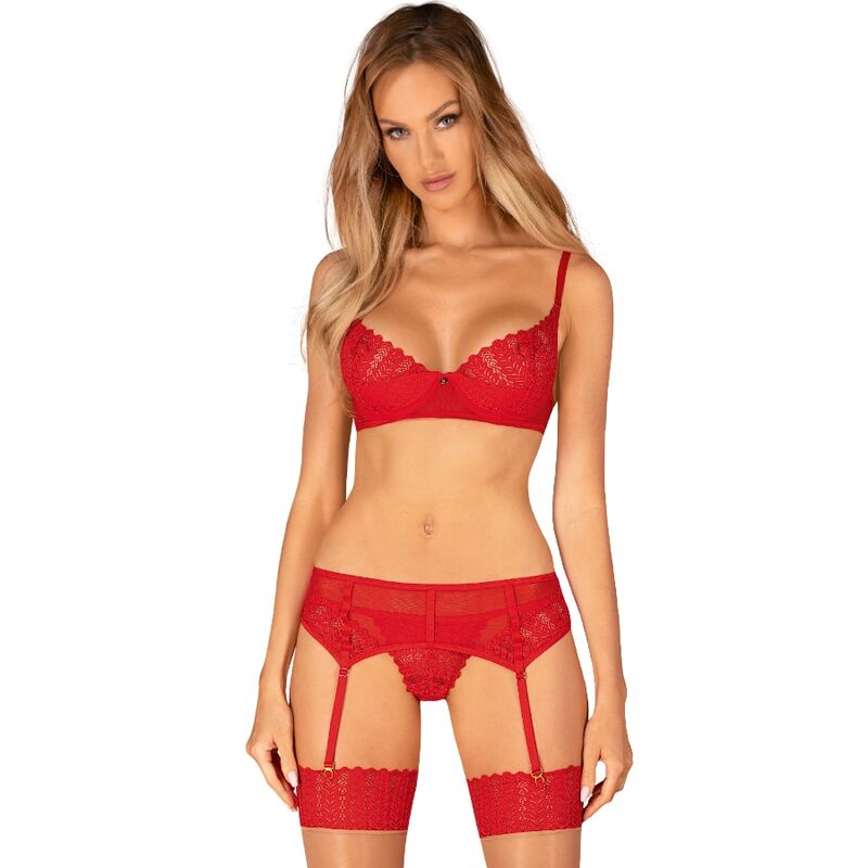 OBSESSIVE - INGRIDIA SET TRE PEZZI ROSSO XS/S