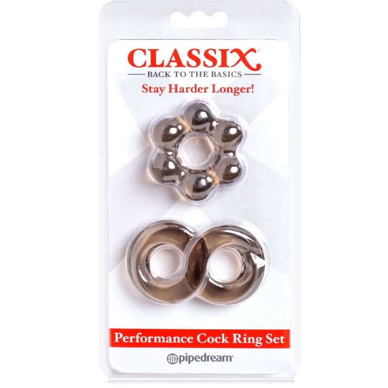 CLASSIX - SET MIT 2 RINGEN GRAU PENIS