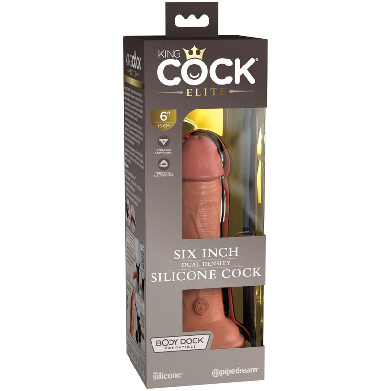 KING COCK - ELITE REALISTISCHER SILIKONDILDO 15,2 CM KARAMELL