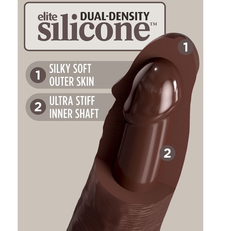 KING COCK - ELITE REALISTISCHER SILIKONDILDO 17,8 CM BRAUN