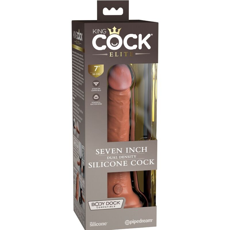 KING COCK - DILDO IN SILICONE REALISTICO ELITE 17,8 CM CARAMELLO