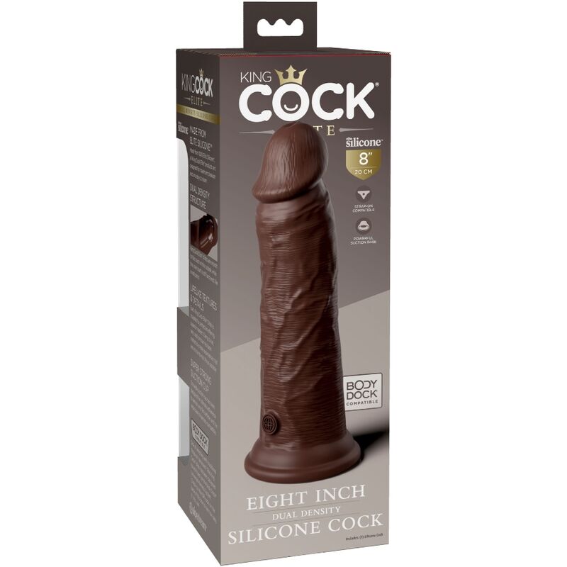 KING COCK - ELITE REALISTISCHER SILIKONDILDO 20,3 CM BRAUN