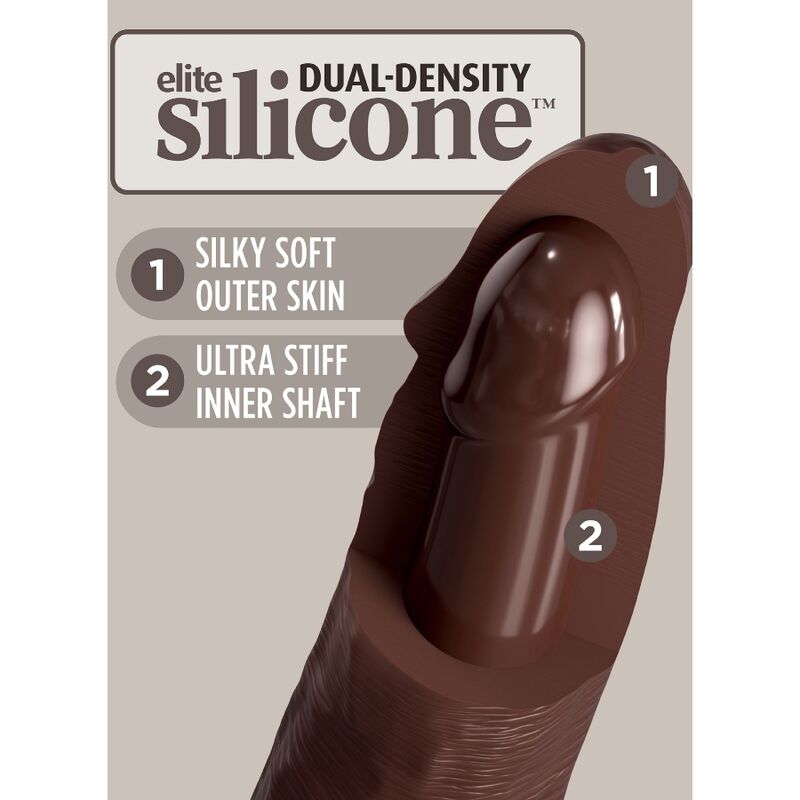 KING COCK - ELITE REALISTIC SILICONE DILDO 20.3 CM BROWN