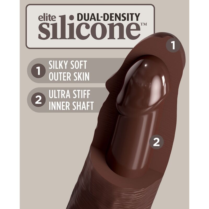 KING COCK - ELITE REALISTICO DILDO SILICONE 28 CM MARRONE