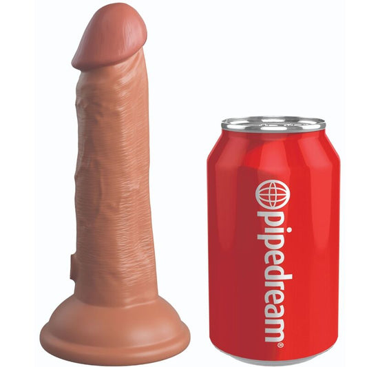 KING COCK - ELITE REALISTISCHER DILDO VIBRIEREND &amp; SILIKON 15,2 CM KARAMELL